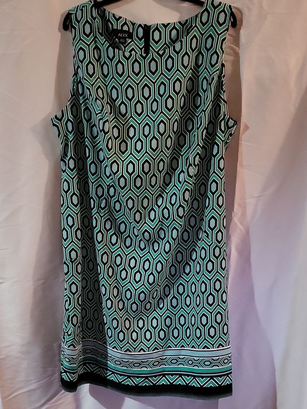 ALYX Mint Green and Black Geometric Sleeveless Shift Tunic